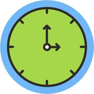 Clock icon time vector flat graphic symbol Illustrazione stock