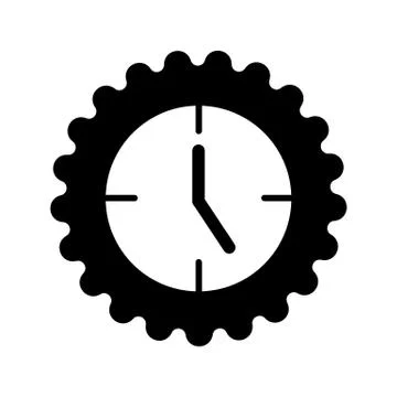 Clock icon in trendy flat style isolated on background. Solid design. Clock icon Illustrazione stock