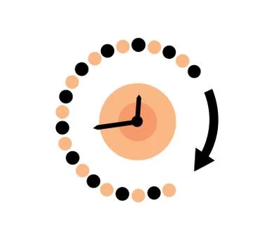 Clock icon in trendy flat style isolated on background. Clock icon page symbol Stock Illustration