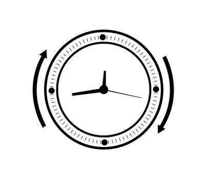 Clock icon in trendy flat style isolated on background. Clock icon page symbol Stock Illustration