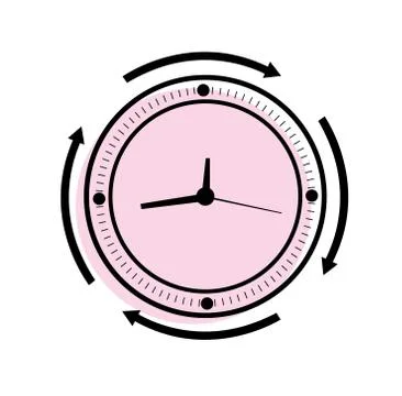 Clock icon in trendy flat style isolated on background. Clock icon page symbol Stock Illustration