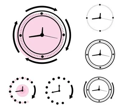Clock icon in trendy flat style isolated on background. Clock icon page symbol Stock Illustration