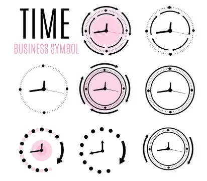 Clock icon in trendy flat style isolated on background. Clock icon page symbol Stock Illustration