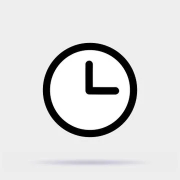 Clock icon in trendy flat style isolated on gray background. Clock icon page Illustration
