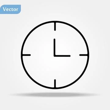 Clock Icon in trendy flat style isolated on grey background. Time symbol for Stock Illustration