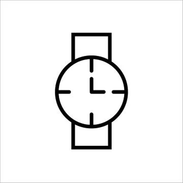 Clock icon in trendy flat style isolated on background. Stock Illustration
