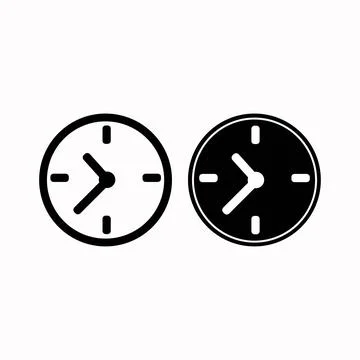 Clock icon in trendy flat style isolated on background. Clock icon page symbo Stock Illustration