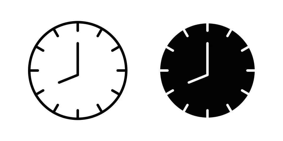 Clock icon vector editable eps10 Illustrazione stock