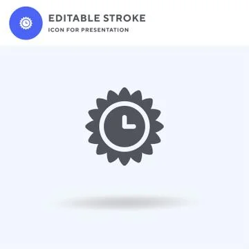 Clock icon vector, filled flat sign, solid pictogram isolated on white, logo Stock Illustration