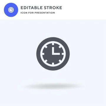 Clock icon vector, filled flat sign, solid pictogram isolated on white, logo Stock Illustration