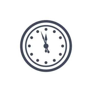 Clock Icon Vector flat design style Stock Illustration