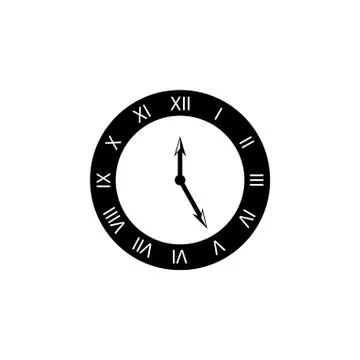 Clock Icon. Vector illustration black on white background Stock Illustration