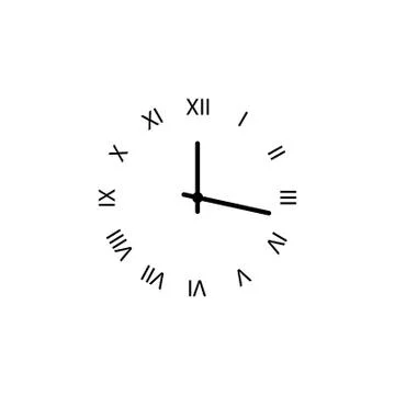 Clock Icon. Vector illustration black on white background Stock Illustration