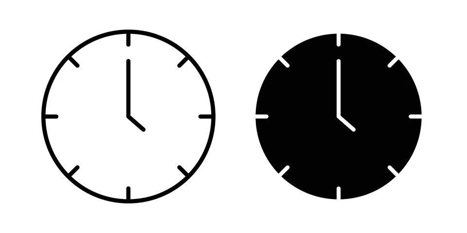 Clock icon vector, illustration icon set Illustrazione stock
