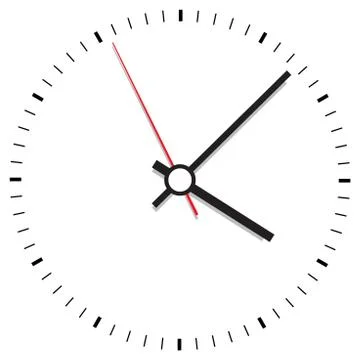 Clock icon vector illustration. Office clock on white background. Stock Illustration