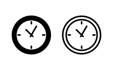 Clock icon vector illustration. Time sign and symbol. watch icon Illustrazione stock