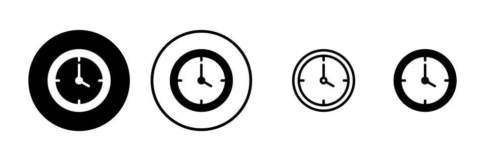 Clock icon vector illustration. Time sign and symbol. watch icon Illustrazione stock