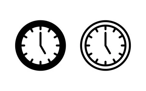 Clock icon vector illustration. Time sign and symbol. watch icon Illustrazione stock