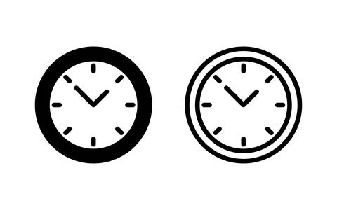 Clock icon vector illustration. Time sign and symbol. watch icon Illustrazione stock