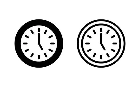 Clock icon vector illustration. Time sign and symbol. watch icon Illustrazione stock
