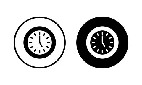Clock icon vector illustration. Time sign and symbol. watch icon Illustrazione stock