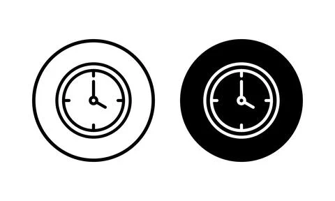 Clock icon vector illustration. Time sign and symbol. watch icon Illustrazione stock