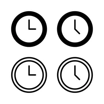 Clock icon vector illustration. Time sign and symbol. watch icon Illustrazione stock
