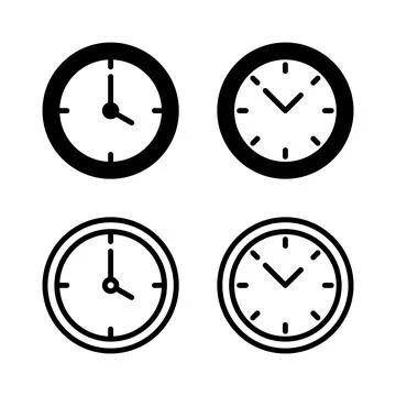 Clock icon vector illustration. Time sign and symbol. watch icon イラスト素材