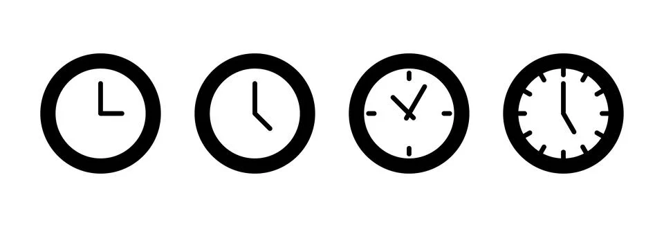 Clock icon vector illustration. Time sign and symbol. watch icon イラスト素材