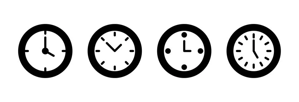 Clock icon vector illustration. Time sign and symbol. watch icon イラスト素材