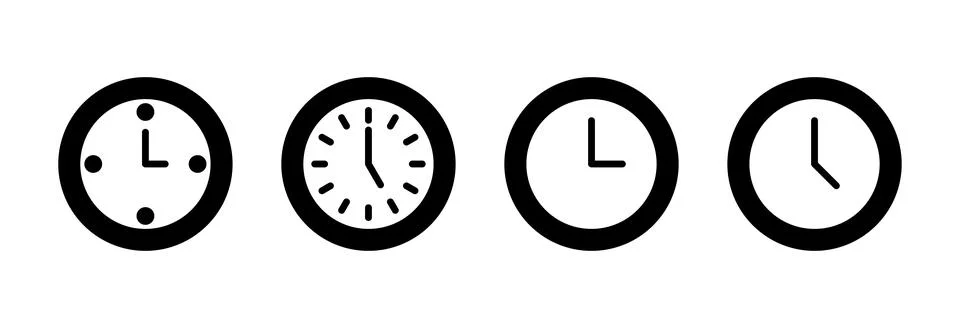 Clock icon vector illustration. Time sign and symbol. watch icon イラスト素材