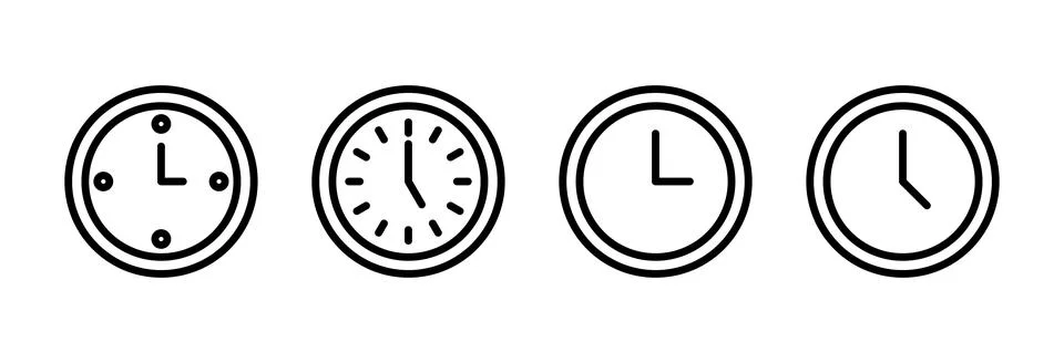 Clock icon vector illustration. Time sign and symbol. watch icon Stockillustratie