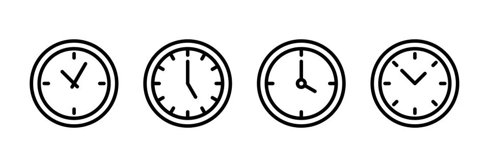 Clock icon vector illustration. Time sign and symbol. watch icon Stockillustratie