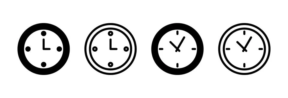Clock icon vector illustration. Time sign and symbol. watch icon Illustrazione stock