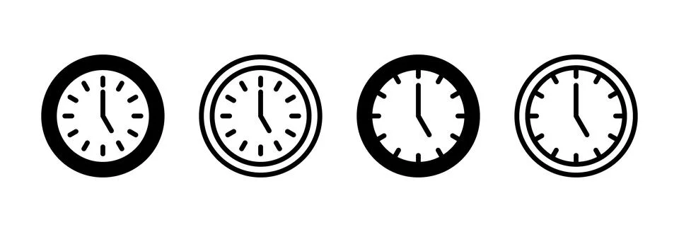 Clock icon vector illustration. Time sign and symbol. watch icon Stockillustratie