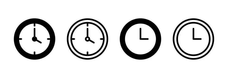 Clock icon vector illustration. Time sign and symbol. watch icon Illustrazione stock
