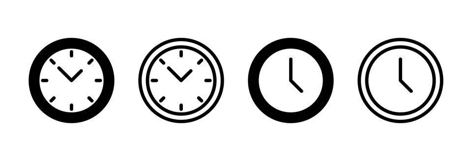 Clock icon vector illustration. Time sign and symbol. watch icon Illustrazione stock