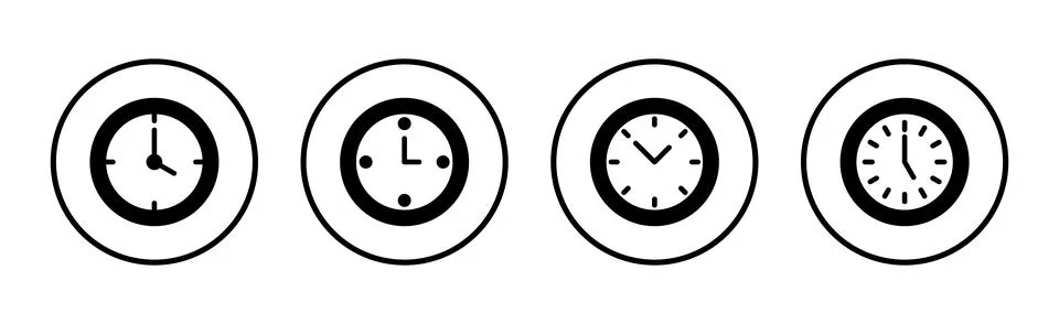 Clock icon vector illustration. Time sign and symbol. watch icon Illustrazione stock
