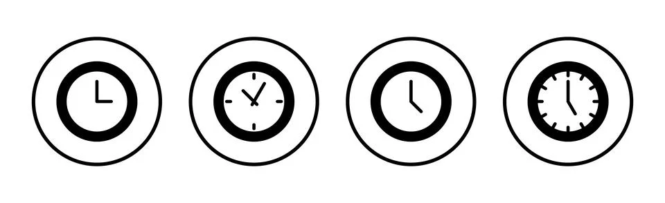 Clock icon vector illustration. Time sign and symbol. watch icon Illustrazione stock