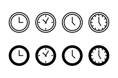 Clock icon vector illustration. Time sign and symbol. watch icon Illustrazione stock