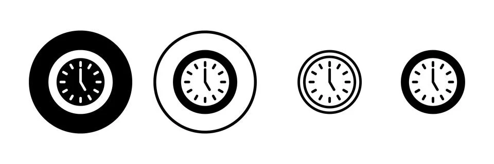 Clock icon vector illustration. Time sign and symbol. watch icon Illustrazione stock