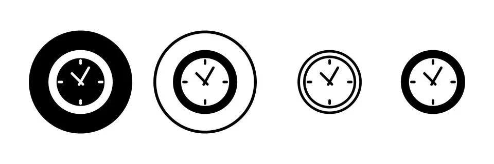 Clock icon vector illustration. Time sign and symbol. watch icon イラスト素材