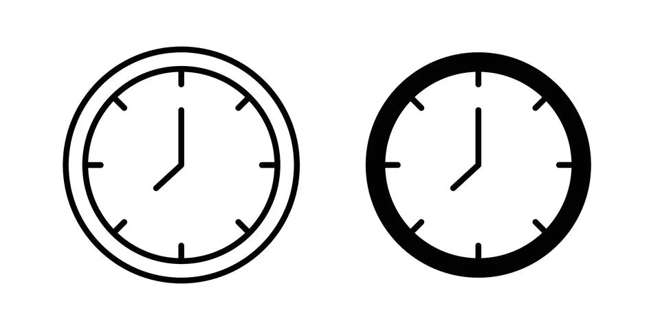 Clock icon vector symbol graphics Illustrazione stock