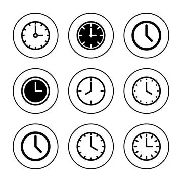 Clock icon vector. Time sign and symbol. watch icon Stock Illustration