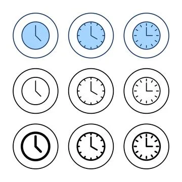 Clock icon vector. Time sign and symbol. watch icon Stock Illustration