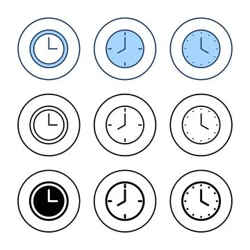 Clock icon vector. Time sign and symbol. watch icon Stock Illustration
