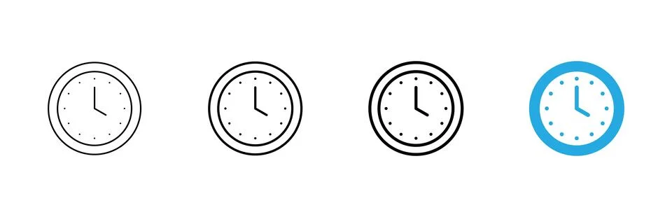 Clock icon vector. Time sign and symbol. watch icon Ilustración de archivo