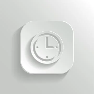 Clock icon - vector white app button 스톡 일러스트
