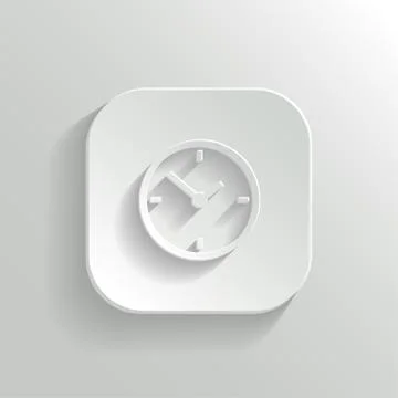 Clock icon - vector white app button Stock Illustration