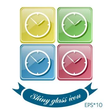 Clock, icon watch. symbol time Stock Illustration